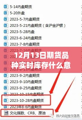 揭秘期貨品種實時庫存，解讀與理解實時庫存信息，適合初學(xué)者與進階用戶指南