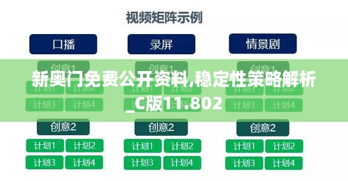 新奧門免費(fèi)公開資料,穩(wěn)定性策略解析_C版11.802