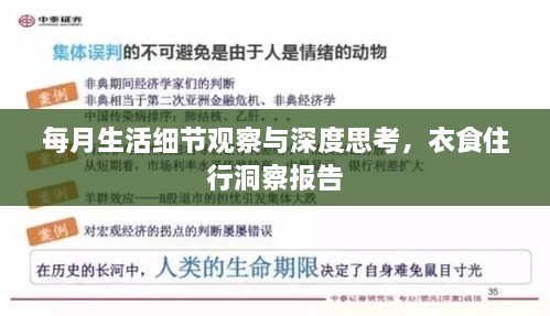 每月生活細(xì)節(jié)觀察與深度思考，衣食住行洞察報告