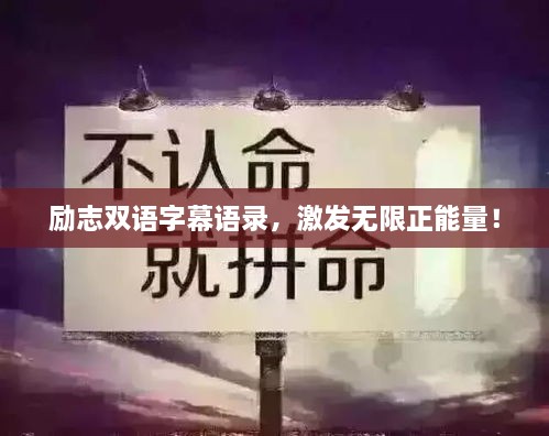 勵(lì)志雙語(yǔ)字幕語(yǔ)錄，激發(fā)無(wú)限正能量！