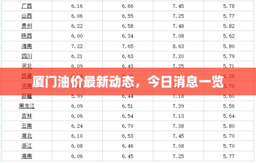 廈門油價(jià)最新動(dòng)態(tài)，今日消息一覽