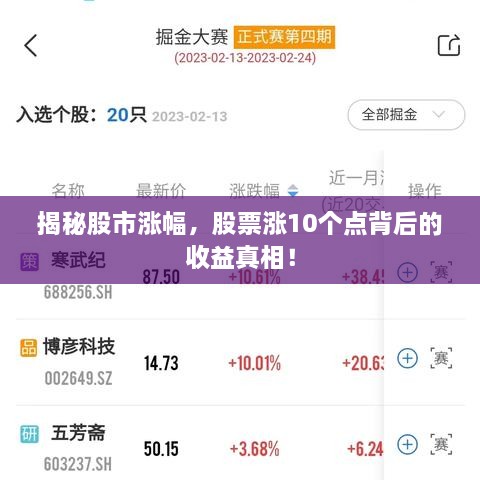 揭秘股市漲幅，股票漲10個點(diǎn)背后的收益真相！