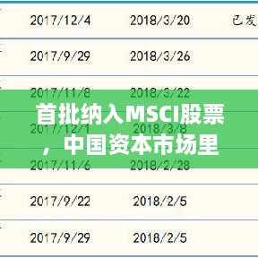 首批納入MSCI股票，中國資本市場里程碑事件揭曉！