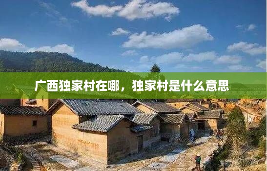 廣西獨(dú)家村在哪，獨(dú)家村是什么意思 