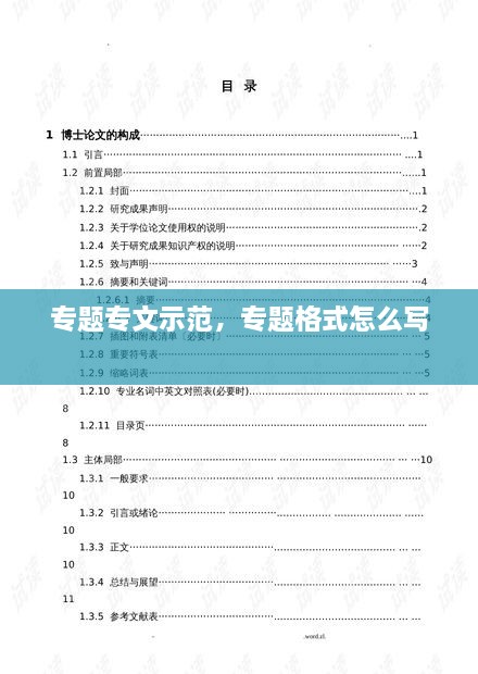 專題專文示范，專題格式怎么寫 